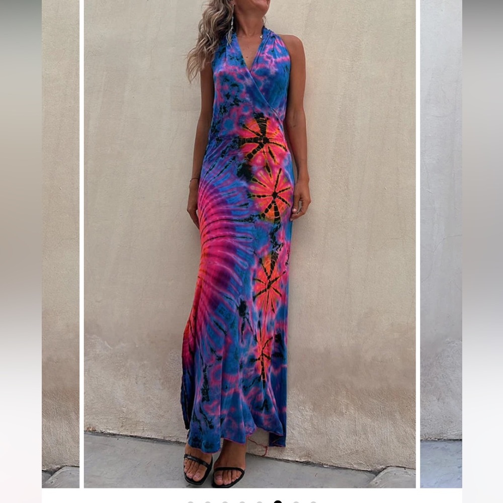 Tie Dye maxi dress size Small Ricidress